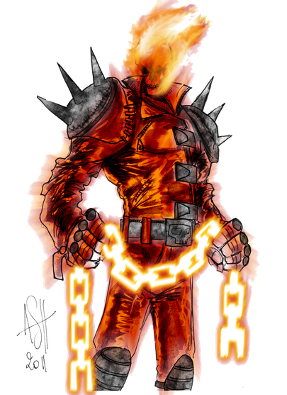 Flame Ghost Rider Png Image (indigo, black, white)