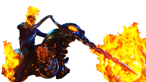 Flame Ghost Rider Png Photos (black, gold, orange)