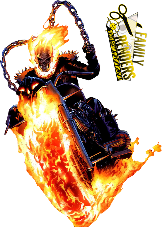 Flame Ghost Rider Png Transparent Image (black)