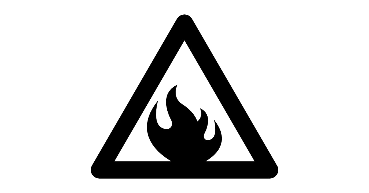 Flammable Sign Png Image (black, gray, lavender, white)