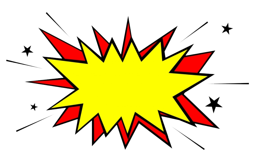 Blank Comic Boom Png Image (red, white, yellow)