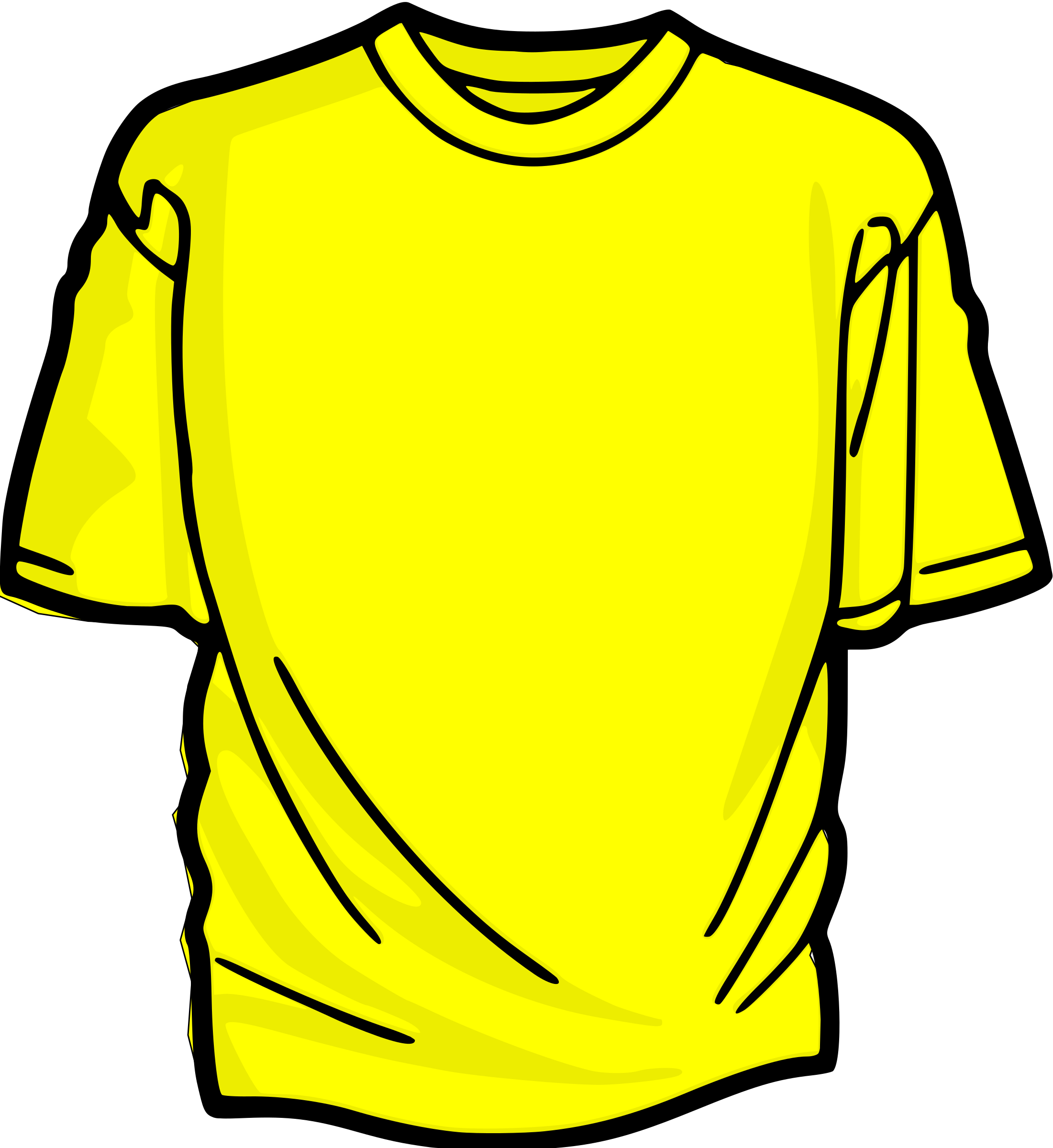 Blank T Shirt Png Cutout (black, yellow)