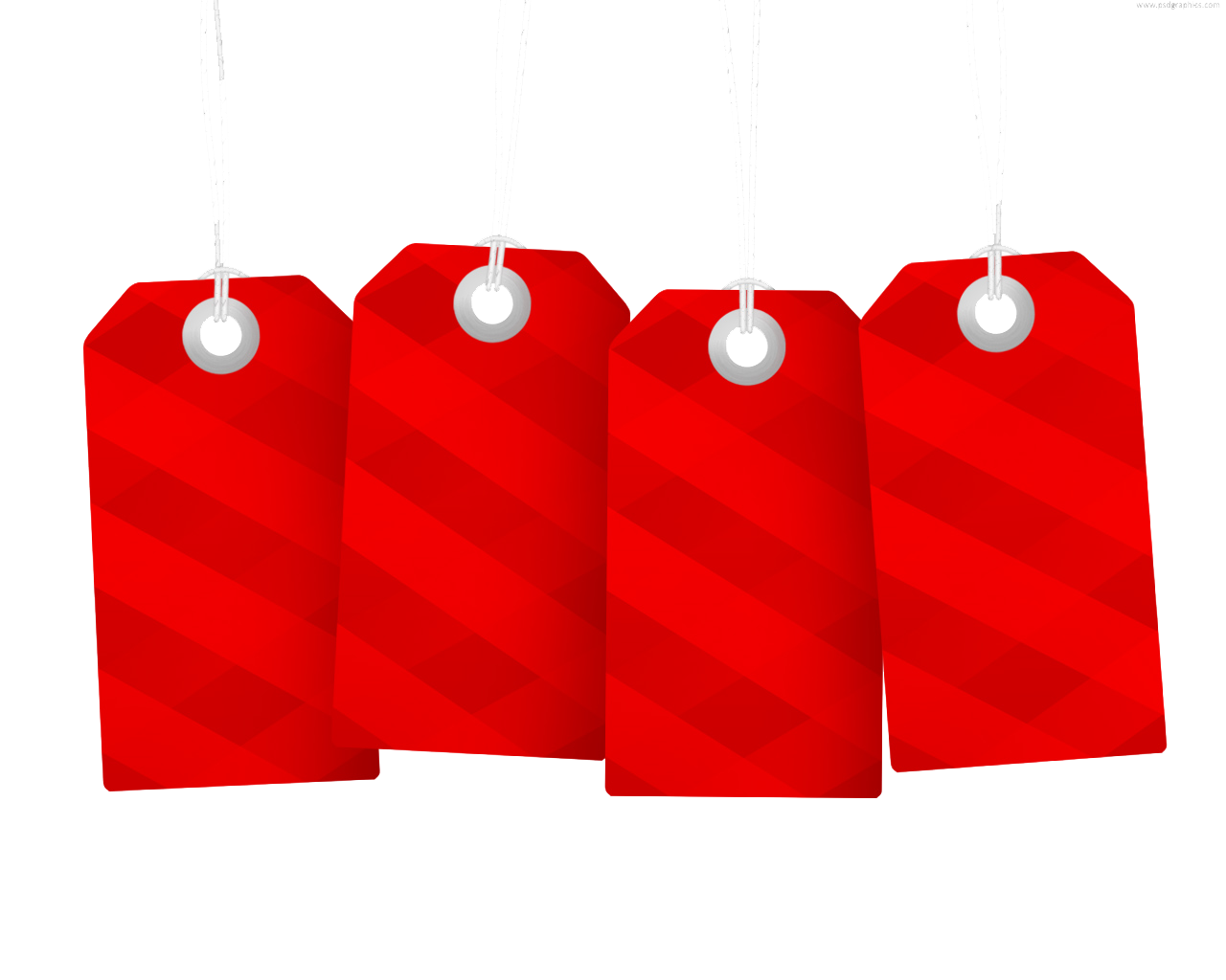 Blank Tag Png Free Download (red, white)