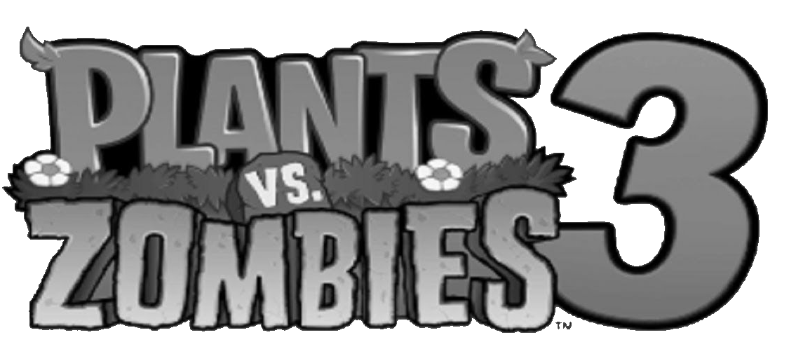 Plants Vs Zombies Logo Png Isolated Photo (white, gray, black)