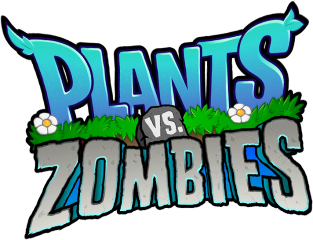 Plants Vs Zombies Logo Png Isolated Pic (greenish blue, black, gray)