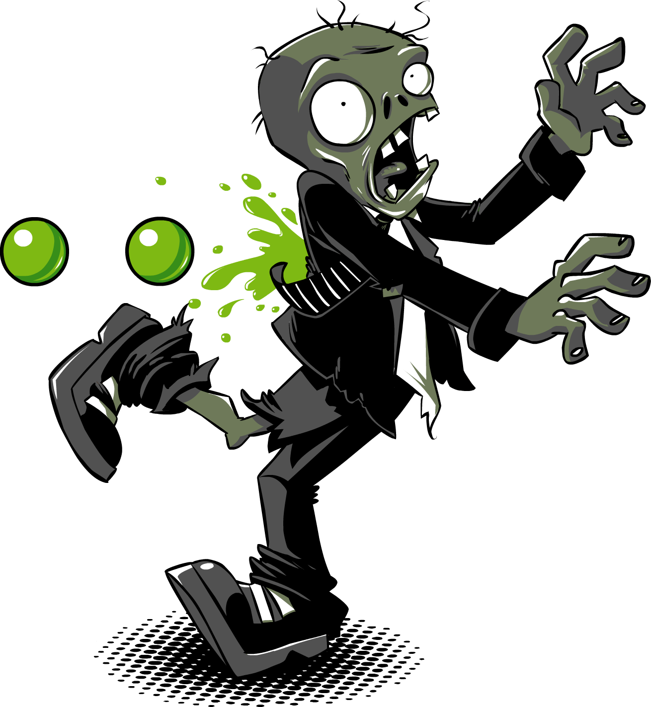 Plants Vs Zombies Png Photo (black, white, gray)