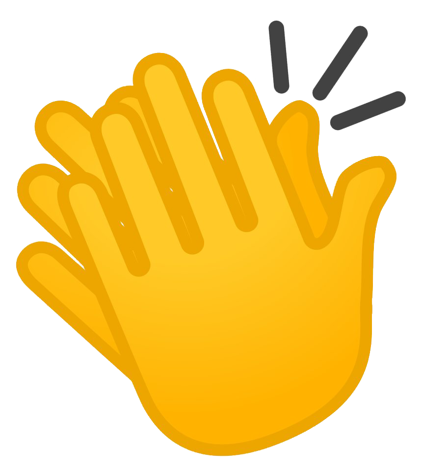 Clapping Hands Png Background Image (orange, white, gold)