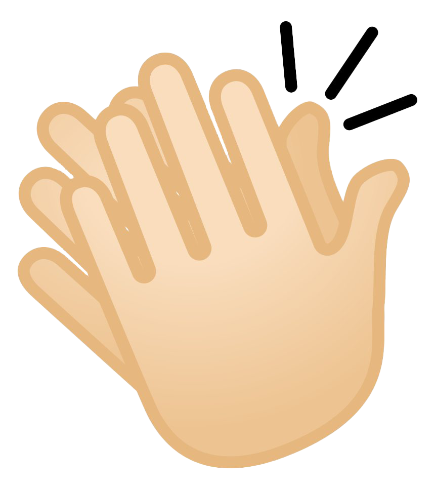 Clapping Hands Transparent Png (white, pink, salmon)