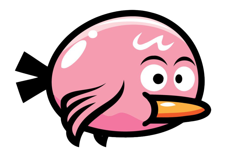 Flappy Bird Logo Png Transparent Image (black, salmon, pink, white)