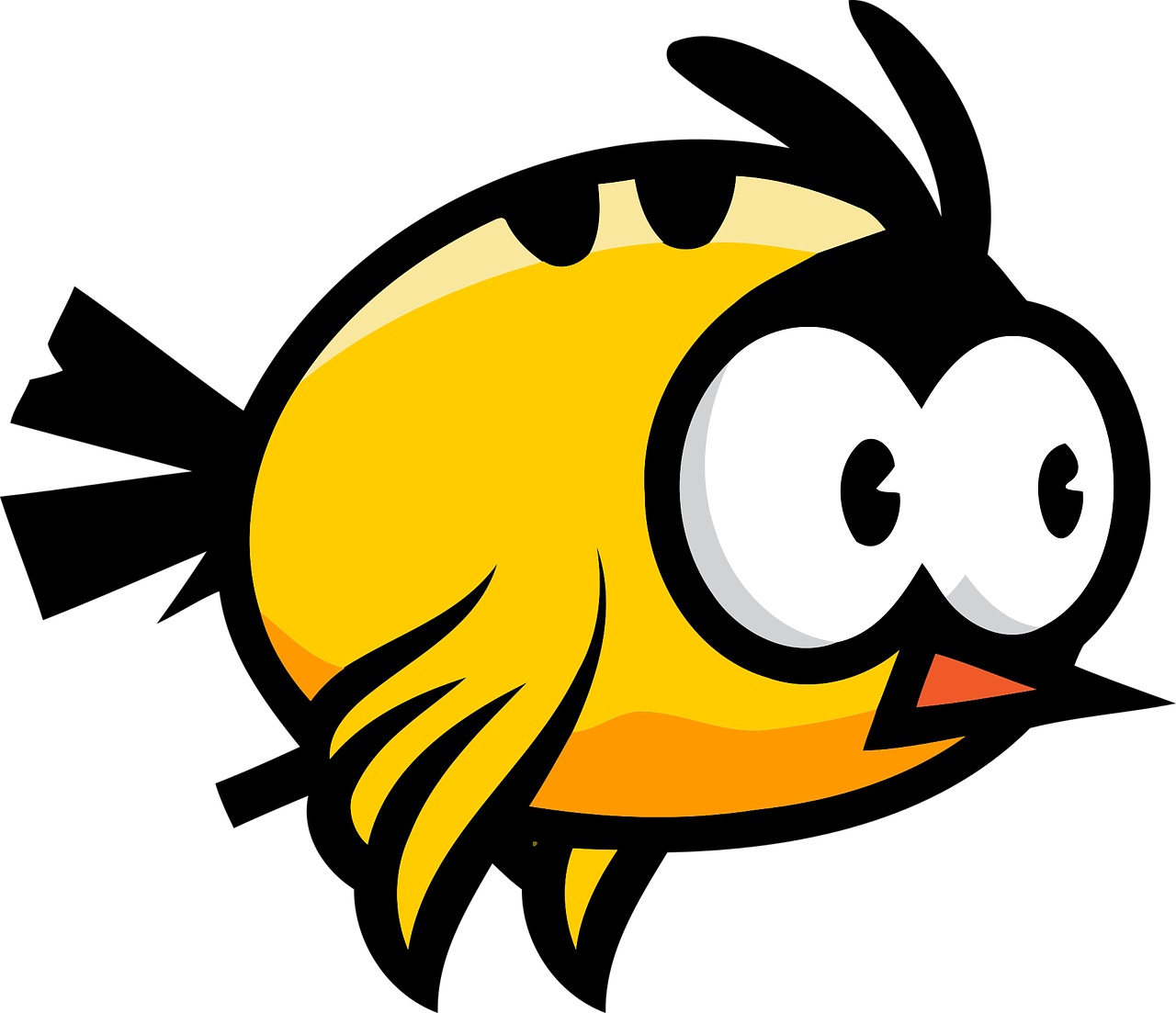 Flappy Bird Png Photo (black, gold, orange, white)