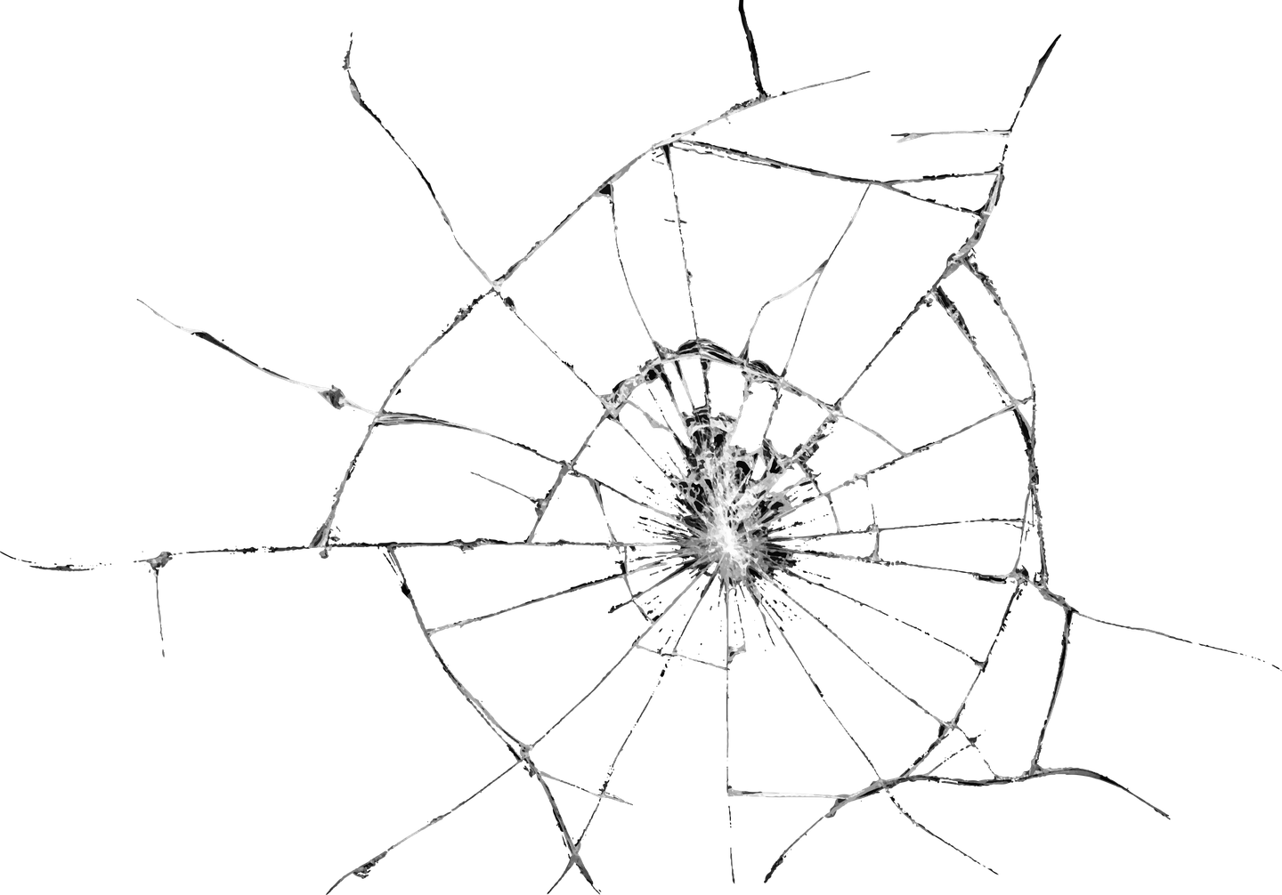 Glass Cracks Png Free Download (black)