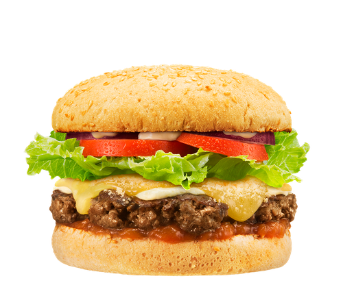 Classic Cheese Burger Png Transparent Image (black, pink)