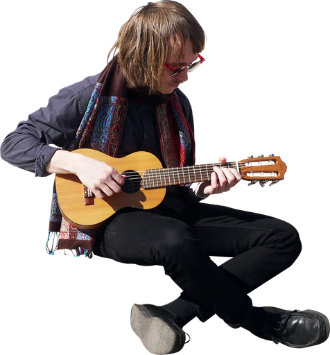 Classical Guitarist Png File (black)