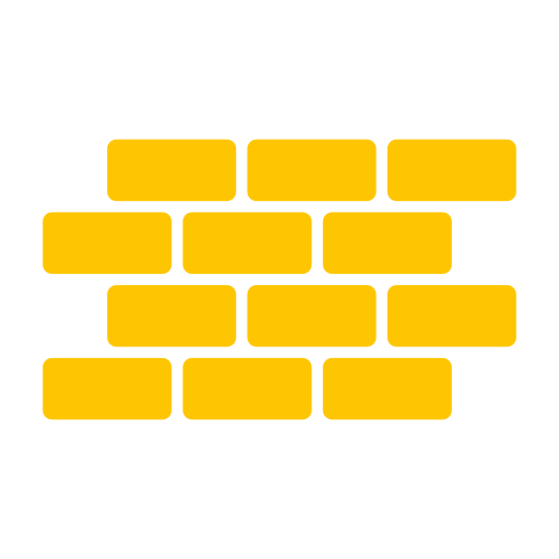 Plaster Architecture Building Brickwall Wall Brick Construction Icon Free Transparent Png Icon Download (gold, black, orange)