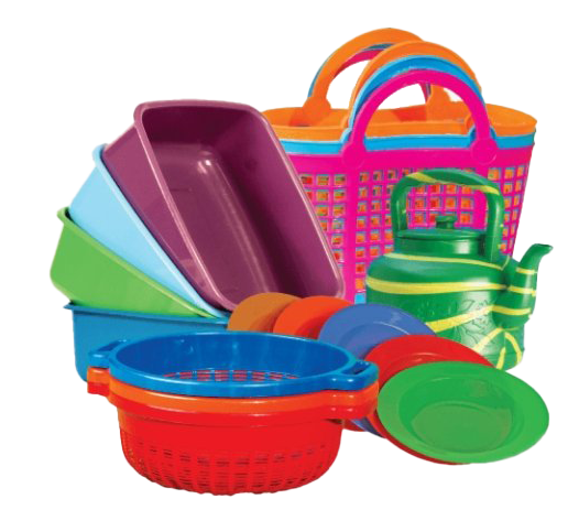 Plastic Items Png Image (gray, white, mint, purple, red)