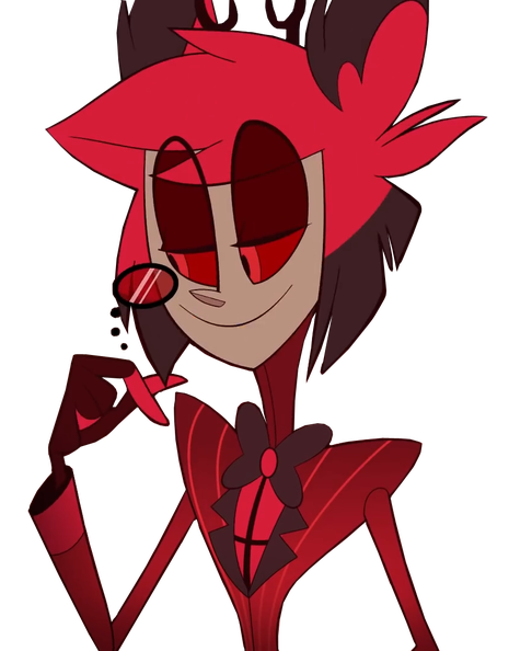 Alastor Demon Png Pic (maroon, black, gray, red)