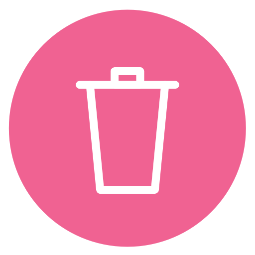 Flat Style Circle Delete Trash Icon Free Transparent Png Icon Download (salmon, black, white)