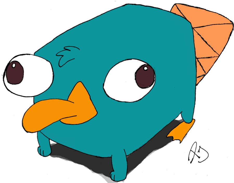 Platypus Png Photo (white, teal, orange, salmon, gray)