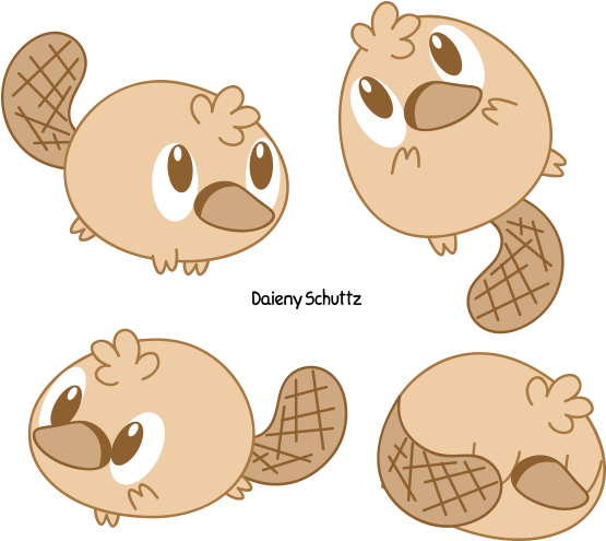 Platypus Png Pic (black, pink, salmon, white)