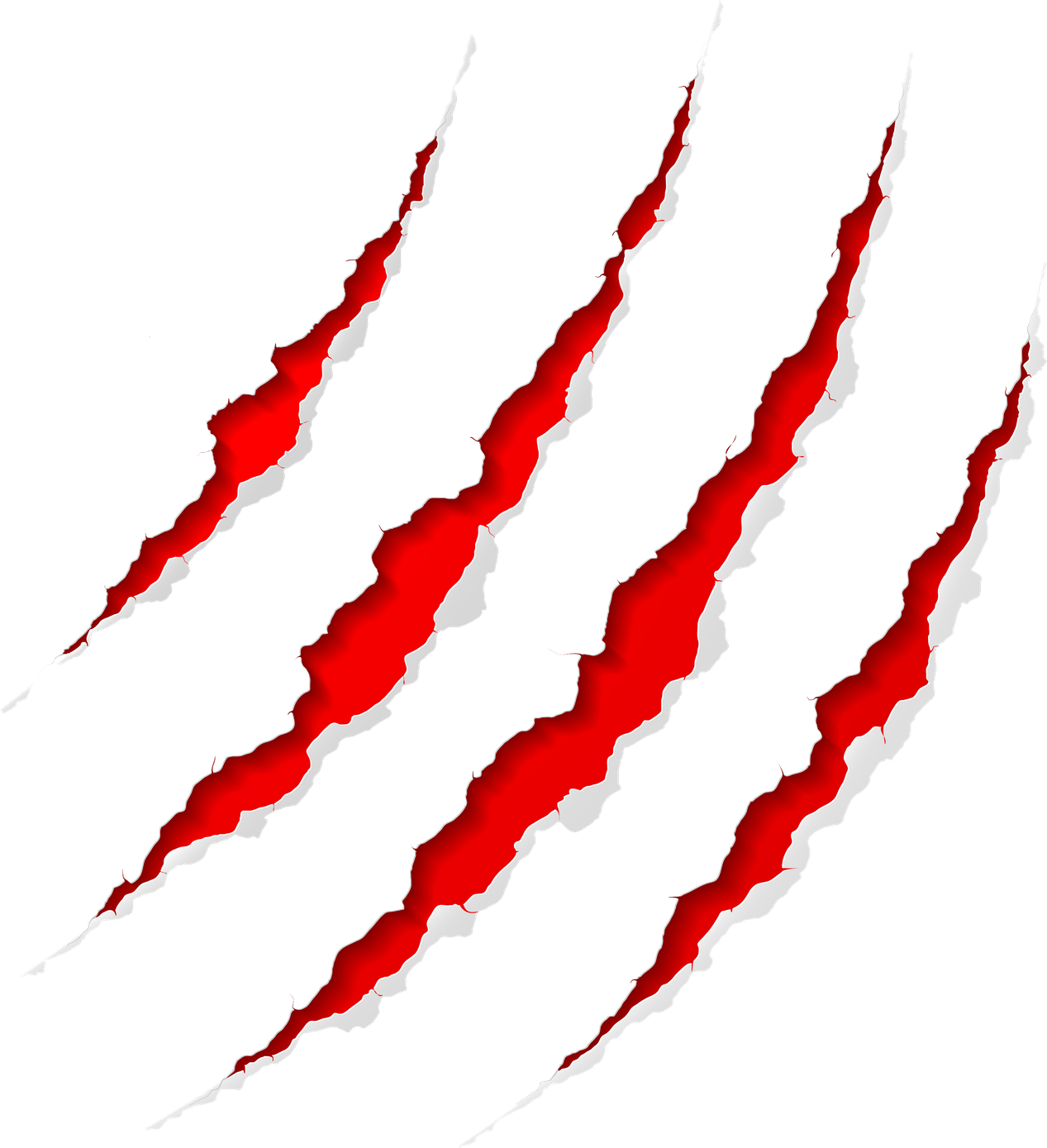 Claw Scratch Red Vector Png (black, red)