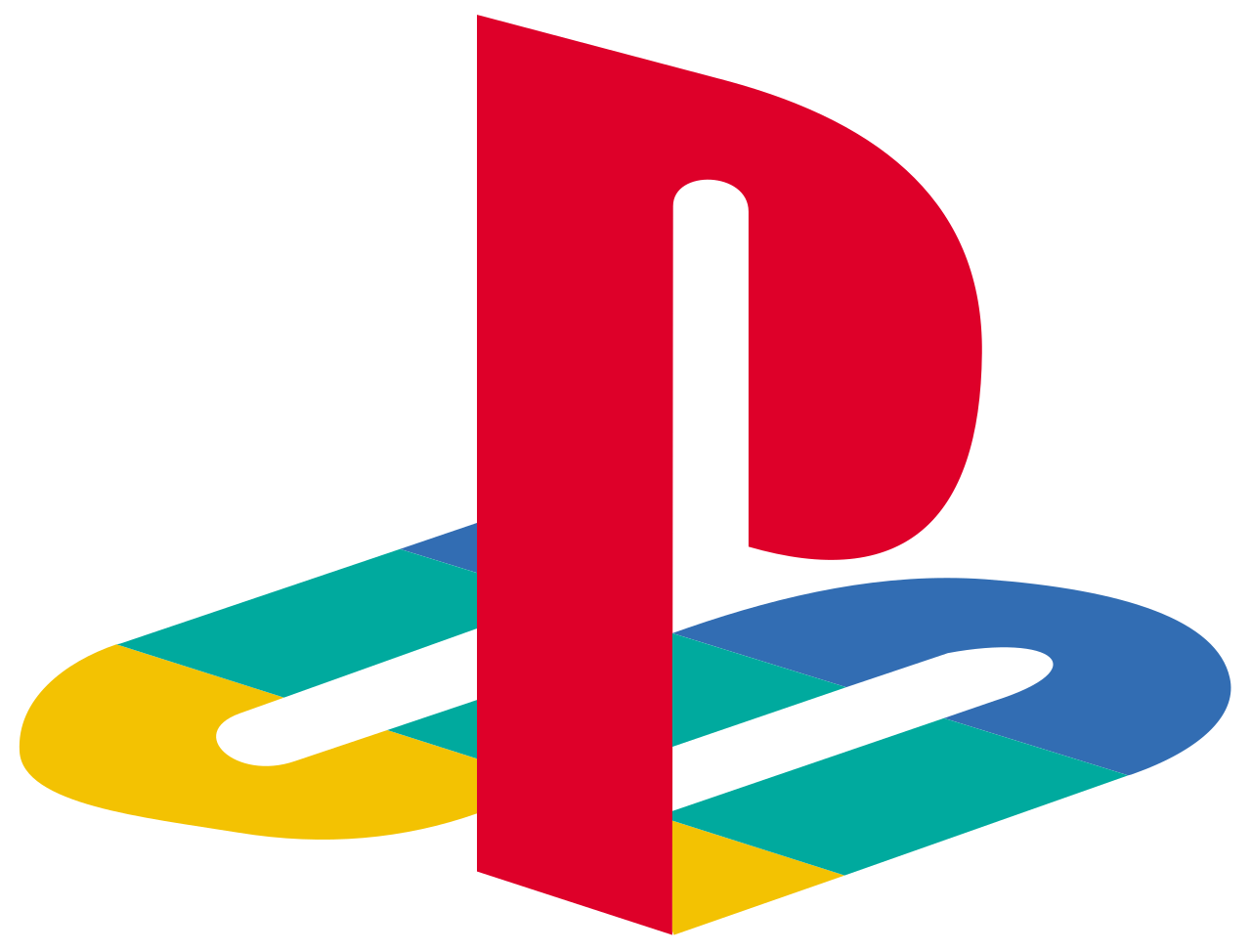 Playstation Logo Png (teal, gold, maroon, black, red)