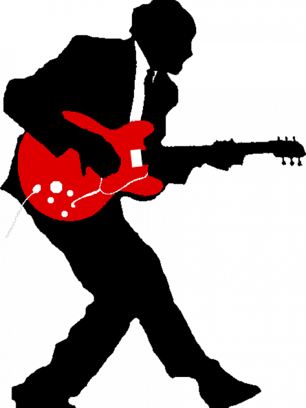 Playing Guitarist Png Transparent Image (white, red, black)