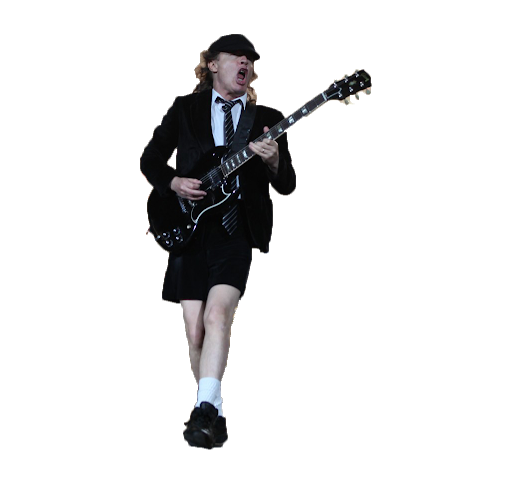 Playing Guitarist Transparent Background (black)