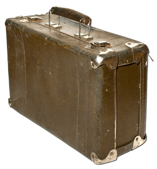 Old Suitcase With Transparent Background Png (black, olive)