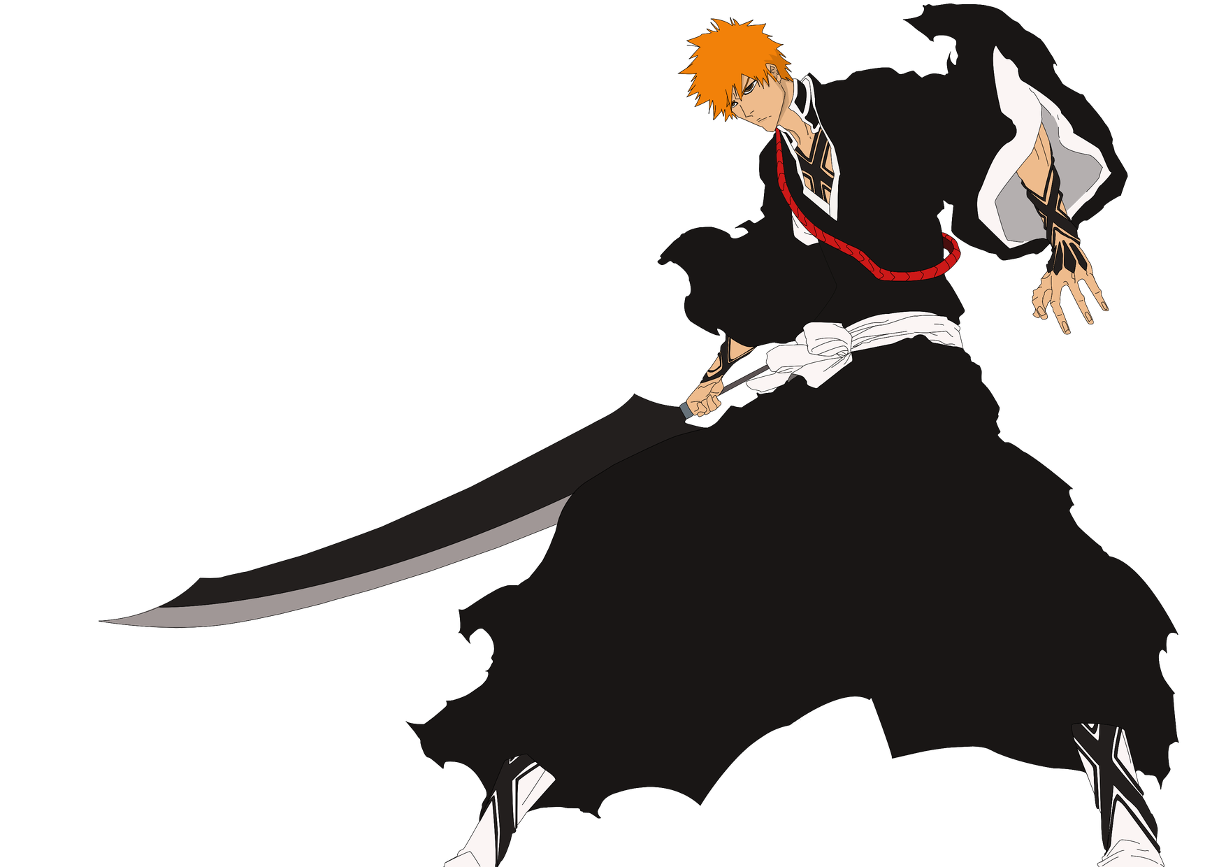 Bleach Ichigo Kurosaki Transparent Png (black)