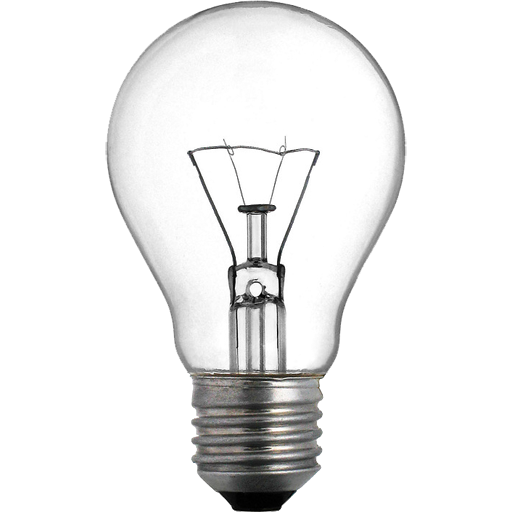 Electric Bulb Transparent Png (black, white, gray, silver)