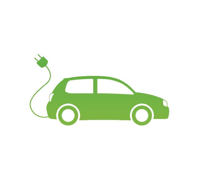 Electric Car Transparent Isolated Background (black, gray, white)