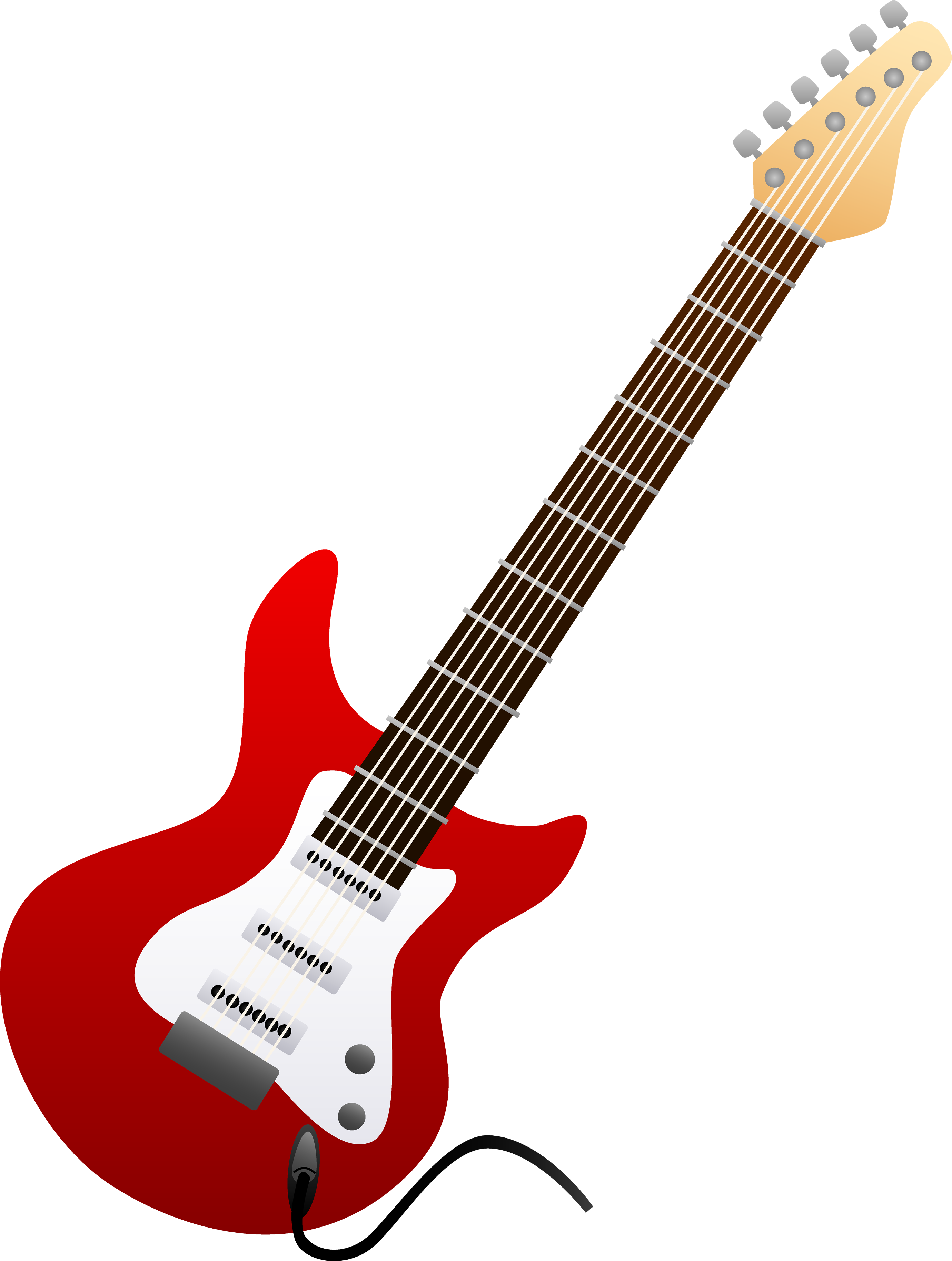 Electric Guitar Instrument Png File (maroon, red, white)