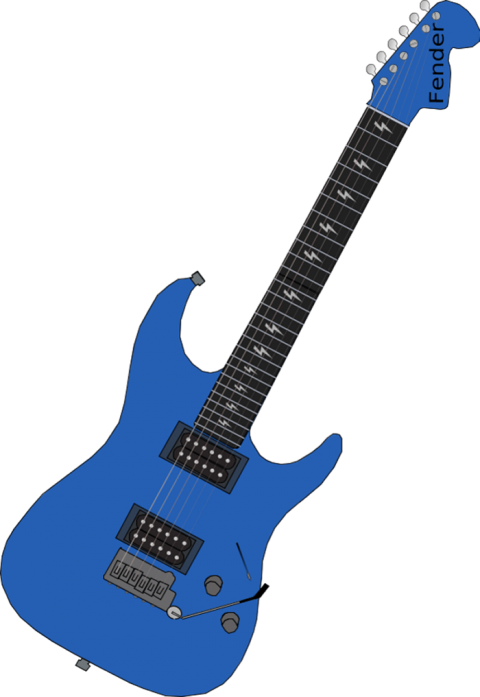 Electric Guitar Instrument Png Hd Image (teal, white)