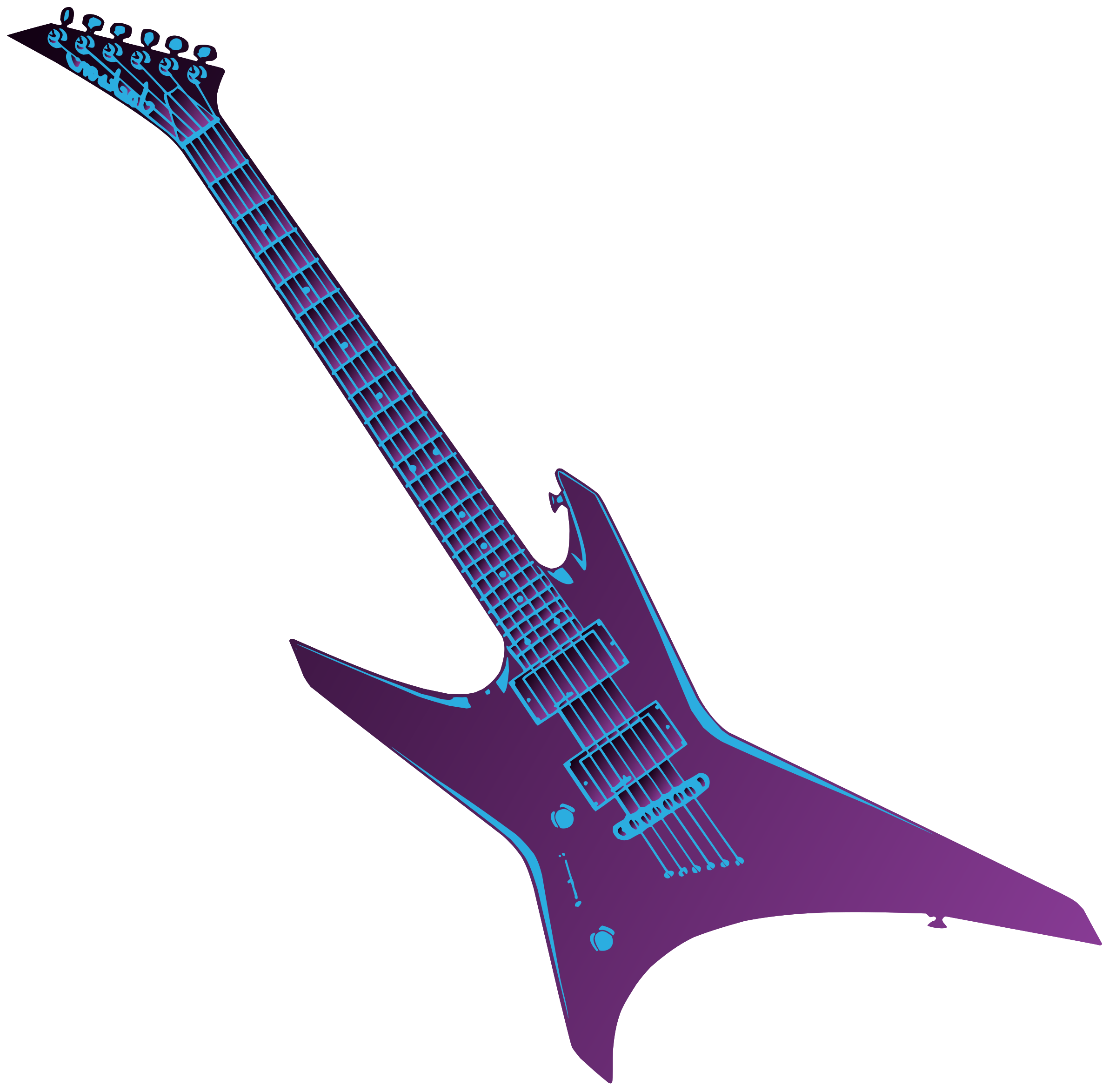 Electric Guitar Png Cutout (purple, indigo, white)