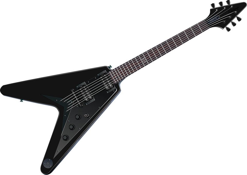 Electric Guitar Png File (black)