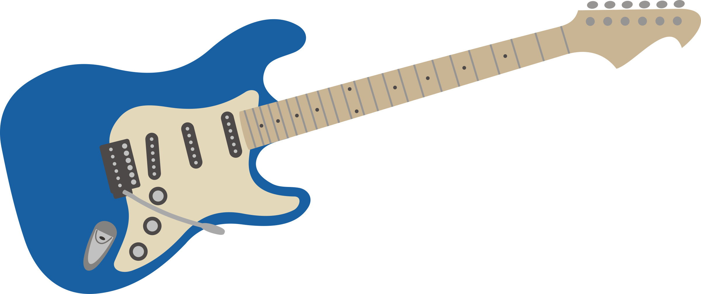 Electric Guitar Rock No Background (black, teal, pink, silver)