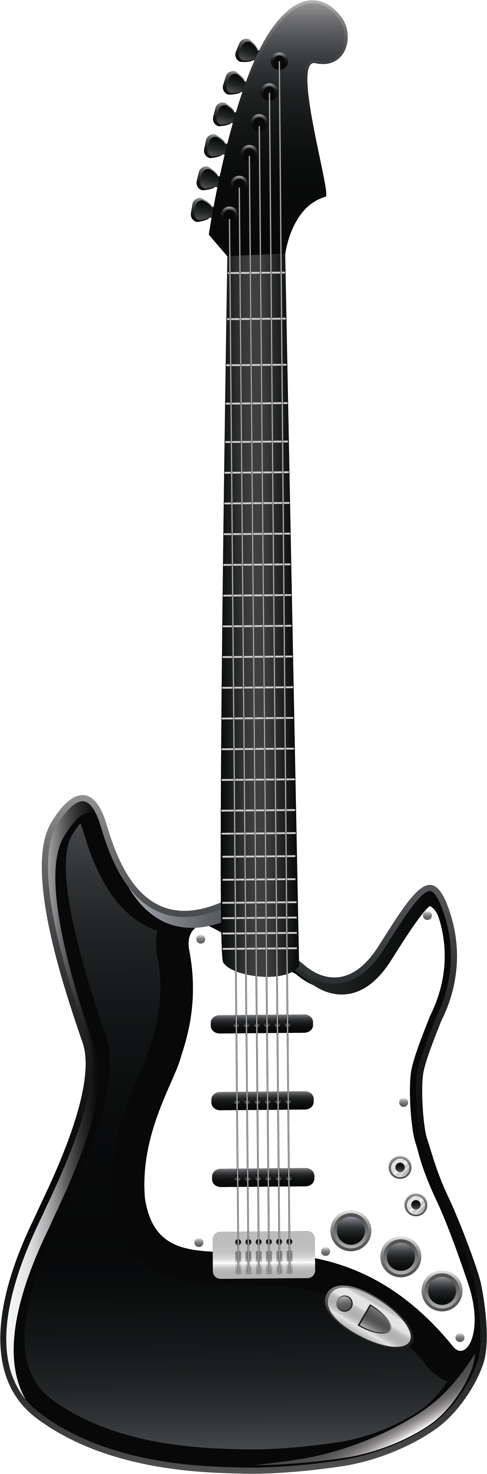 Electric Guitar Rock Png Clipart (black, white)