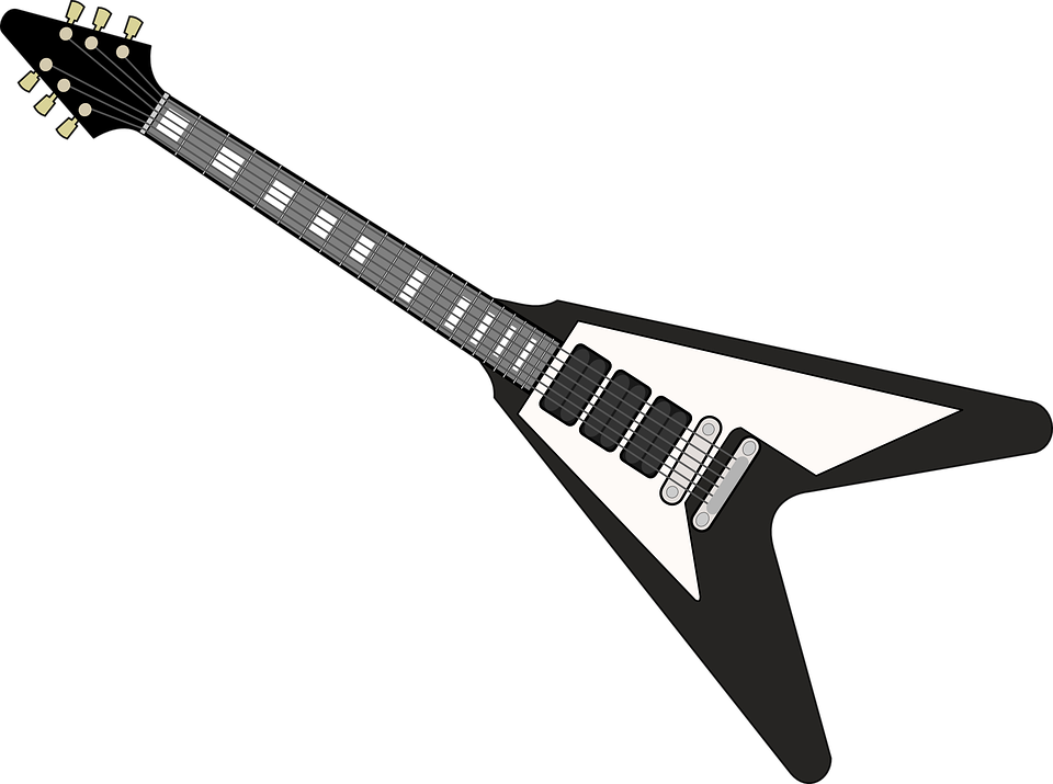 Electric Guitar Rock Png Pic (black, white)