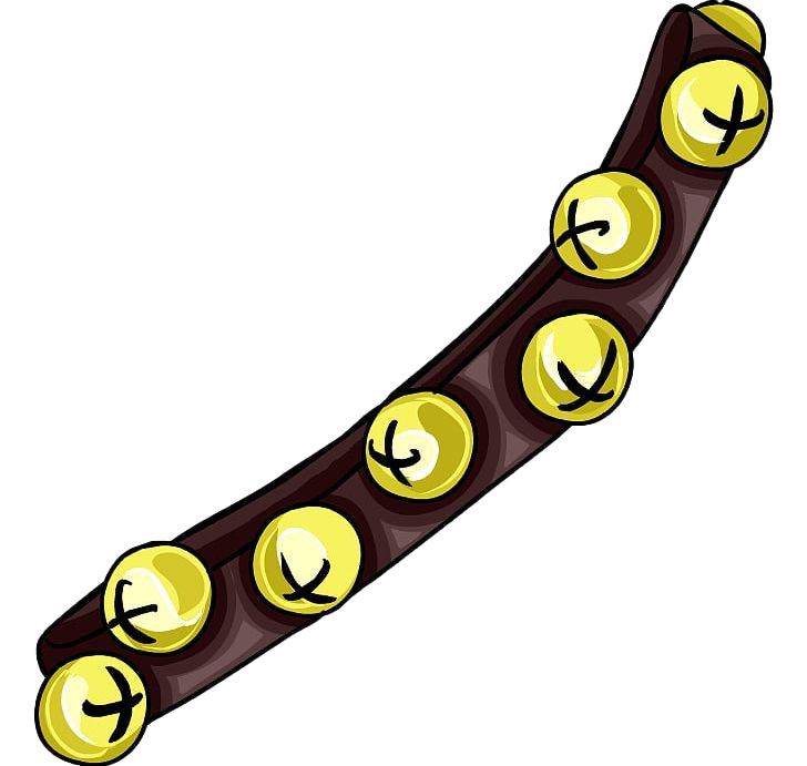 Sleigh Jingle Bells Transparent Background (black, maroon, yellow, white)