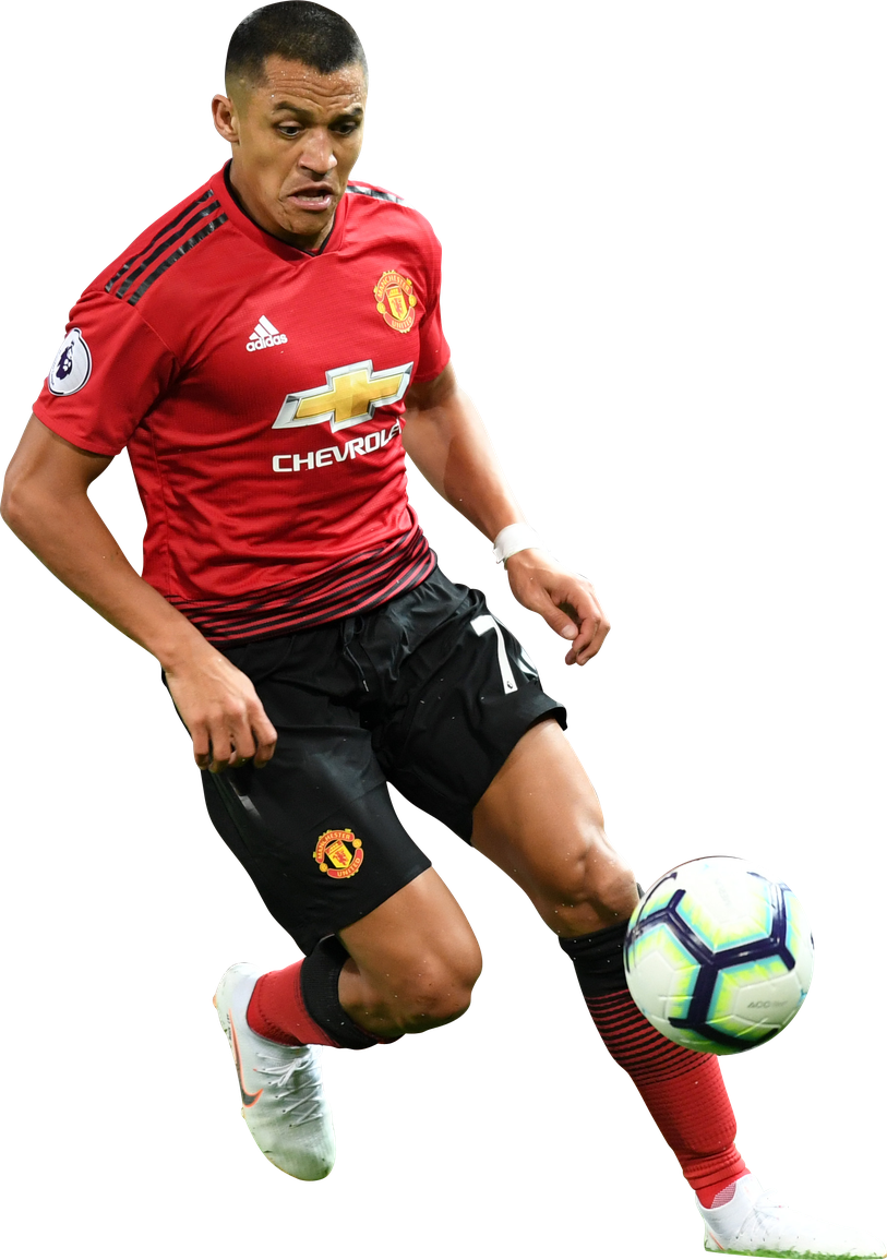 Alexis Sanchez Manchester United Png (white, black)