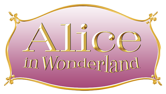 Alice In Wonderland Logo (purple, white)