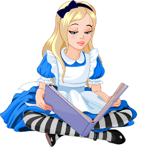 Alice In Wonderland No Background (gray, white, black, lavender, silver)