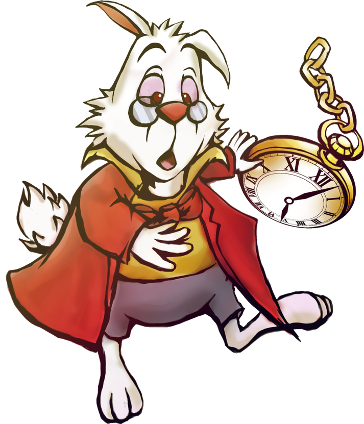 Alice In Wonderland Rabbit Png Hd (white, black)