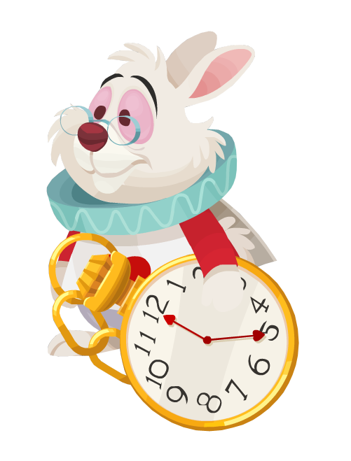 Alice In Wonderland Rabbit Transparent Background (white, silver, beige, lavender, gray)