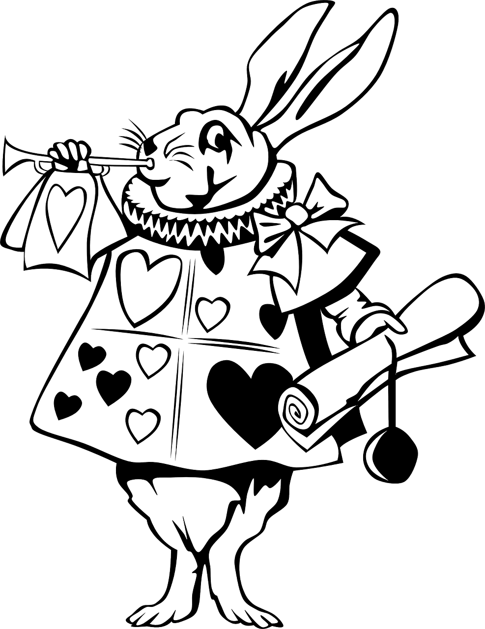 Alice In Wonderland Rabbit Transparent Images Png (white, black)