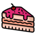 Slice Cake Birthday Cake Dessert Sweet Icon Free Png Icon Download (silver, salmon, black, pink)