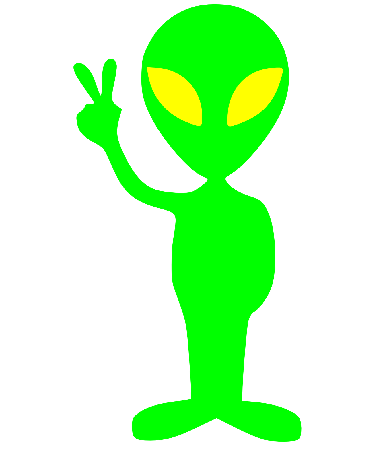 Alien Cartoon Png Photo (lime, black, yellow)