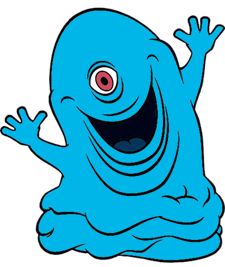 Alien Cartoon Png (greenish blue, black)