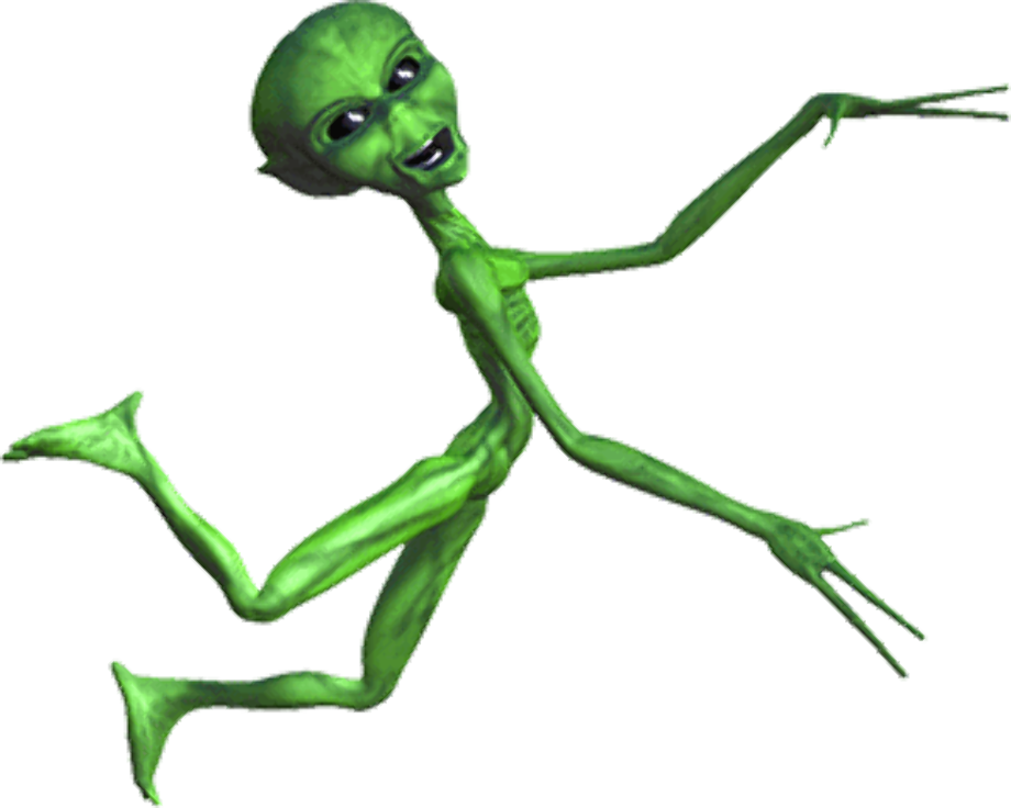 Alien Cartoon Transparent Png (black)