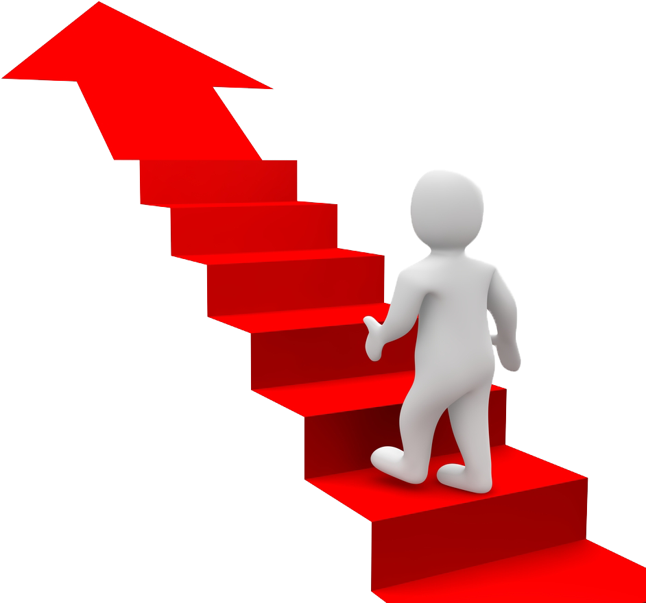 Climbing Stairs Transparent Background (black, red, maroon)